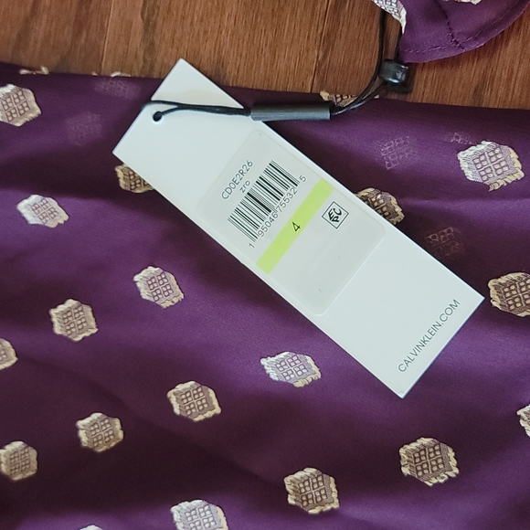 NWT Calvin Klein Women's Dress Gold Purple Dress Size 4 - Picture 3 of 4